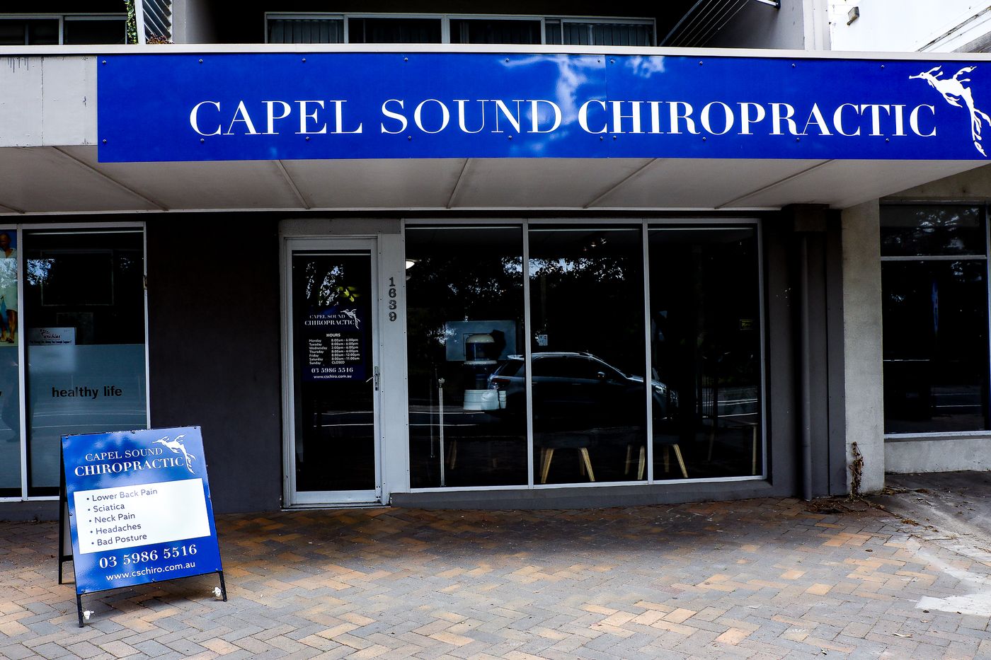 Capel Sound Chiropractic clinic front on Point Nepean Road